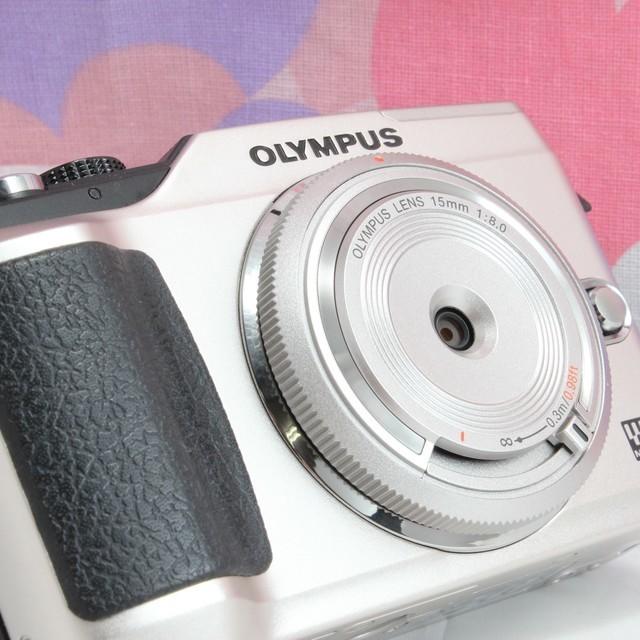 OLYMPUS(オリンパス)の☆超可愛いゴールドカラー☆オリンパス E-PL2 キャップレンズ＋バッグ付 スマホ/家電/カメラのカメラ(ミラーレス一眼)の商品写真