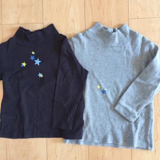 ムジルシリョウヒン(MUJI (無印良品))の無印 長袖カットソー100 黒、グレー 2枚(Tシャツ/カットソー)