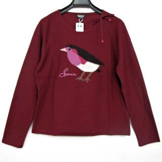 ソニアリキエル(SONIA RYKIEL)の新品●ソニアリキエル 鳥柄ニット 22680円 Dレッド(ニット/セーター)