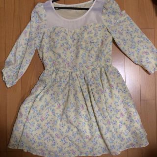 ディップドロップス(Dip Drops)のシフォン花柄ワンピ♡(ひざ丈ワンピース)