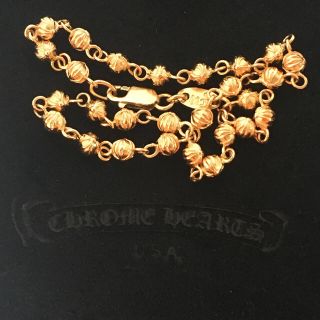 クロムハーツ(Chrome Hearts)のひでき様専用 タイニー ビーズ チェーン ブレスレット 22k 8インチ (ブレスレット)