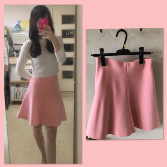 ZARA(ザラ)のZARA♡ピンクフレアスカート 美品 レディースのスカート(ひざ丈スカート)の商品写真
