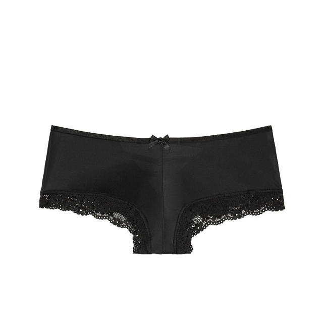 Victoria's Secret(ヴィクトリアズシークレット)のVictoria'ssecretバックレースアップCheekyPanty黒M レディースの下着/アンダーウェア(ショーツ)の商品写真