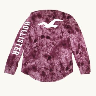 ホリスター(Hollister)の★新品/SALE★ホリスター★タイダイ長袖Tシャツ (Purple/L)(Tシャツ/カットソー(七分/長袖))