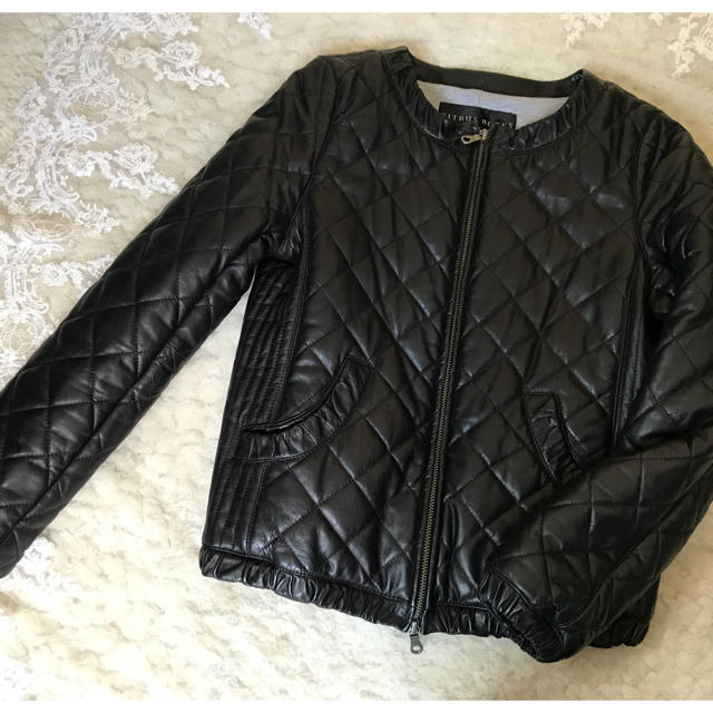 シトラスノーツ☆キルティングレザージャケット 黒♯CHANEL