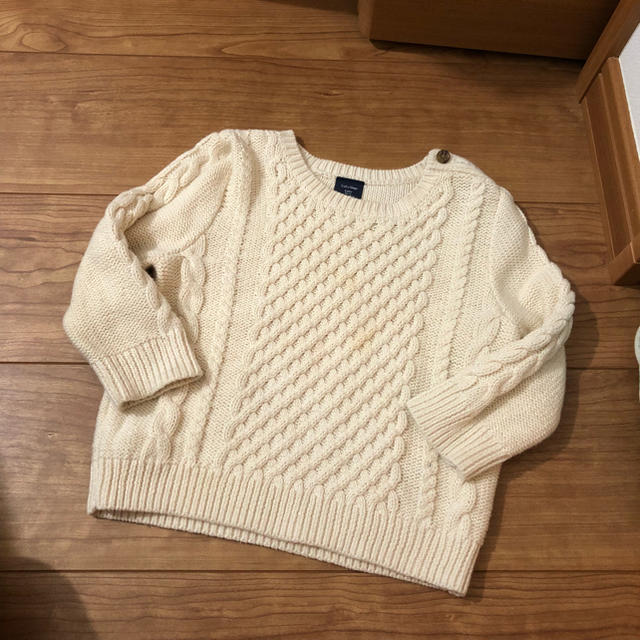 babyGAP(ベビーギャップ)の【着画有り】ケーブルニット 80 キッズ/ベビー/マタニティのキッズ服女の子用(90cm~)(ニット)の商品写真