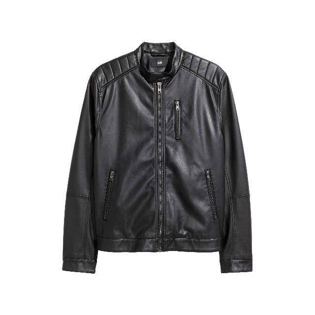 H&M(エイチアンドエム)の新品H&MシングルライダースバイカーズレザージャケットXS メンズのジャケット/アウター(レザージャケット)の商品写真