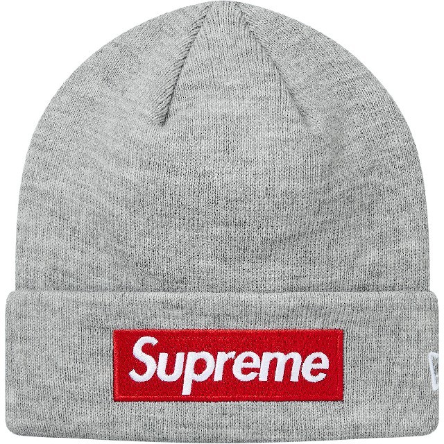 Supreme New Era Box Logo Beanie ビーニー グレー帽子