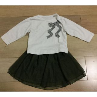 コムサイズム(COMME CA ISM)の長袖Tシャツ&スカート size80(Ｔシャツ)