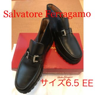 サルヴァトーレフェラガモ(Salvatore Ferragamo)の美品メンズ Salvatore Ferragamo 黒ブーツ サイズ6.5 EE(ブーツ)