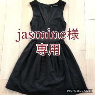 ザラ(ZARA)の値下げ！★ZARA★黒フレアワンピース ジャガード(ひざ丈ワンピース)