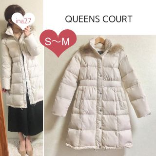 クイーンズコート(QUEENS COURT)の極美品 クイーンズコート  リアル ファー ロング ダウン コート アウター (ダウンコート)