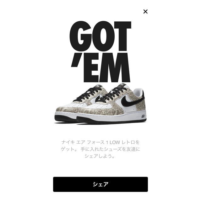 nike エアフォース1 cocoa snakeメンズ