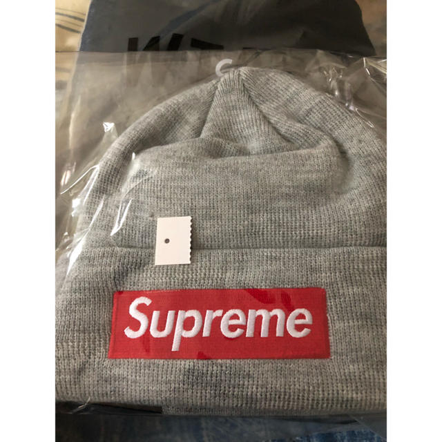 supreme box logo beanie gray