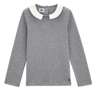 プチバトー(PETIT BATEAU)のジジ&ププ様専用 プチバトー 衿つき長袖カットソー 4a グレー(Tシャツ/カットソー)