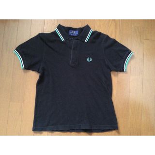 フレッドペリー(FRED PERRY)のフレッドペリーメンズポロシャツ黒ブラック白緑ホワイトグリーン英国イギリスモッズ(ポロシャツ)