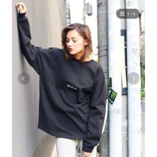 ルーカ(RVCA)の大人気 ブラック Sサイズ RVCA テープロゴロングTシャツ(Tシャツ/カットソー(七分/長袖))