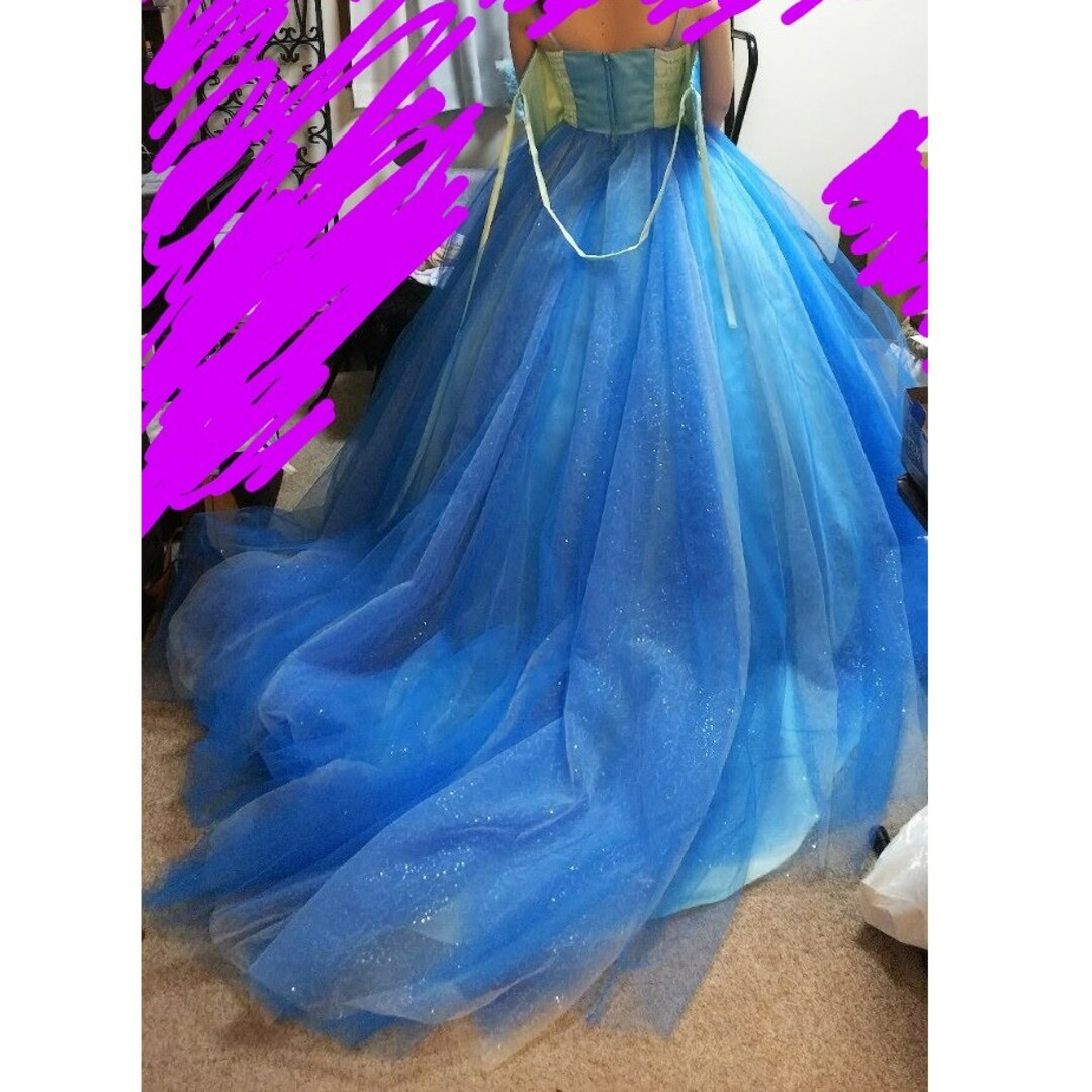 カラードレス  ブルー レディースのフォーマル/ドレス(ウェディングドレス)の商品写真