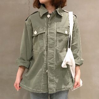 マディソンブルー(MADISONBLUE)の☆未使用☆18SS マディソンブルー バックサテンワークジャケット カーキ 01(ミリタリージャケット)