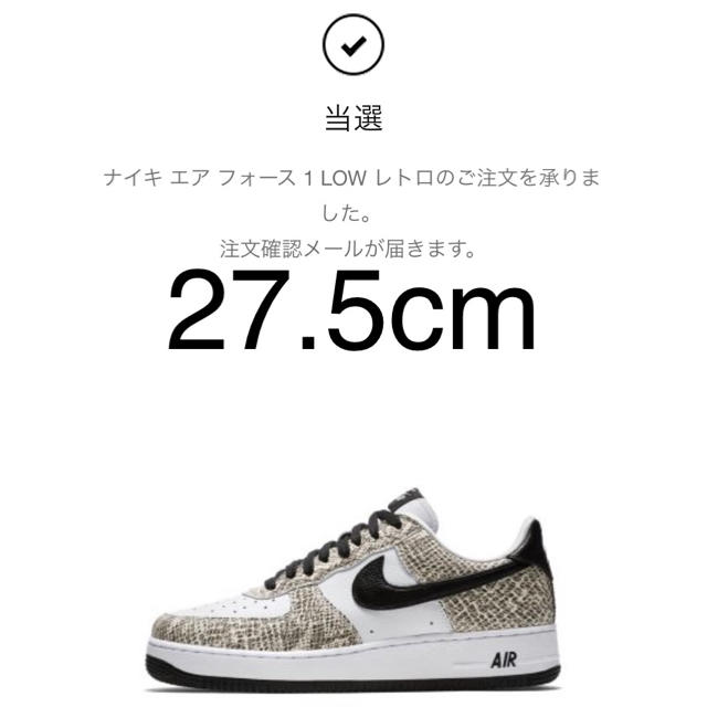 メンズNIKE AIR FORCE 1 COCOA SNAKE 27.5cm