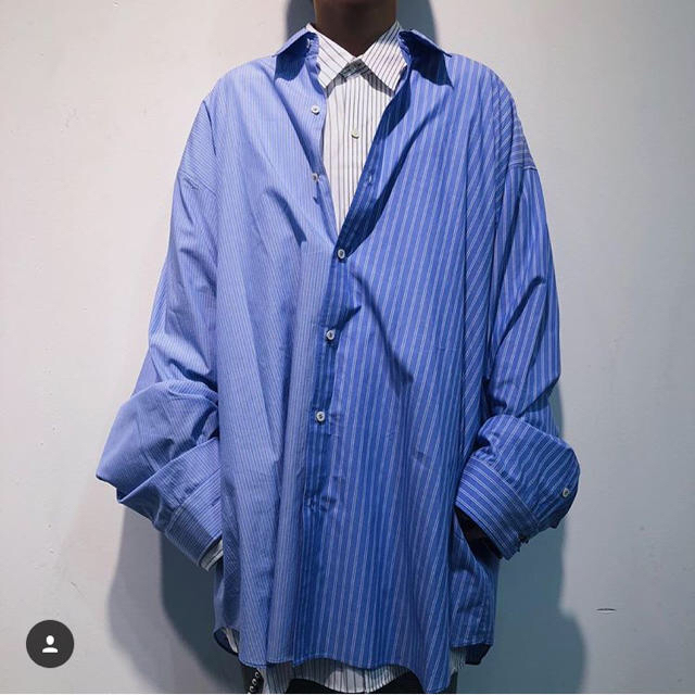 DRESSEDUNDRESSED - DRESSEDUNDRESSED xxl PINSTRIPE SHIRTの通販 by ...