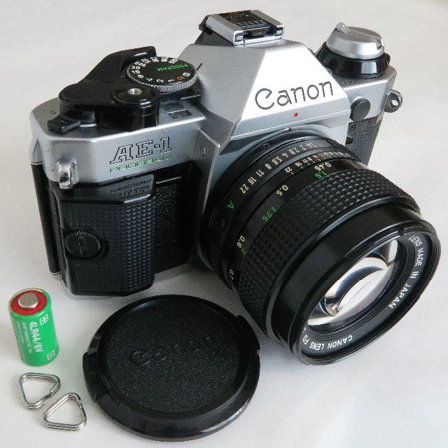 カメラCanon AE-1+P + NewFD 50 F1.4 (一部動確済、送料込)