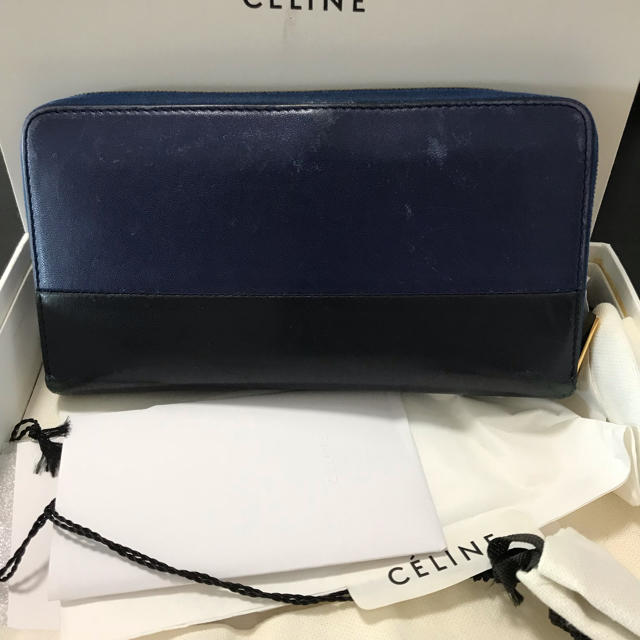 celine - セリーヌ バイカラー長財布 ブルー レアカラーの通販 by えりも岬's shop｜セリーヌならラクマ