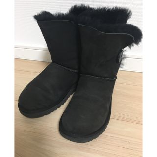 アグ(UGG)のUGG ムートンブーツ ベイリーボタン US5 ブラック(ブーツ)