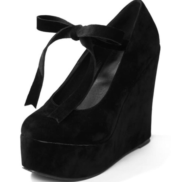 GRL(グレイル)のリボン パンプス ブラック レディースの靴/シューズ(ハイヒール/パンプス)の商品写真