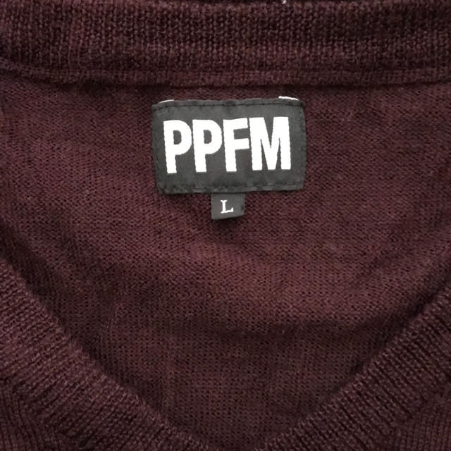 PPFM(ピーピーエフエム)のPPFM Ｖネックニット ワインレッド メンズのトップス(ニット/セーター)の商品写真