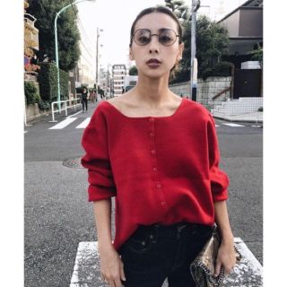 アメリヴィンテージ(Ameri VINTAGE)のAmeri 2wayトップス RED(ニット/セーター)