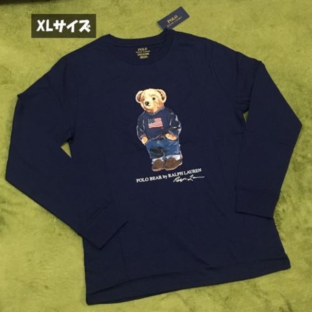 大人も着られる！ラルフローレン ポロベア ロングTシャツ ネイビーXLサイズ03