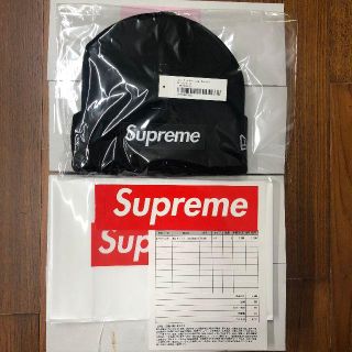 シュプリーム(Supreme)のSupreme New Era Box Logo Beanie ニット 黒(ニット帽/ビーニー)