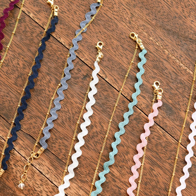 Adam et Rope'(アダムエロぺ)のなみなみリボンブレスレット ハンドメイドのアクセサリー(ブレスレット/バングル)の商品写真