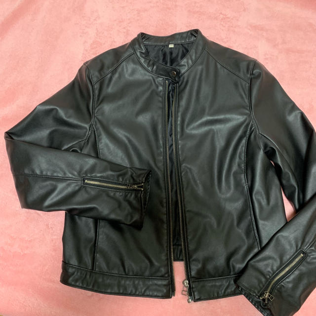 MUJI (無印良品)(ムジルシリョウヒン)の無印良品 ライダースジャケット黒 レディースのジャケット/アウター(ライダースジャケット)の商品写真