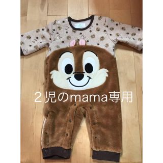 ディズニー(Disney)の2児のmama専用 Disneybabyチップとデールロンパースブラウン新品タグ(ロンパース)