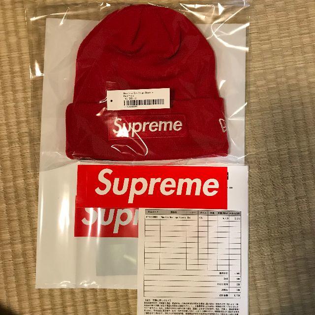 Supreme(シュプリーム)のSupreme New Era Box Logo Beanie ニット 赤レッド メンズの帽子(ニット帽/ビーニー)の商品写真