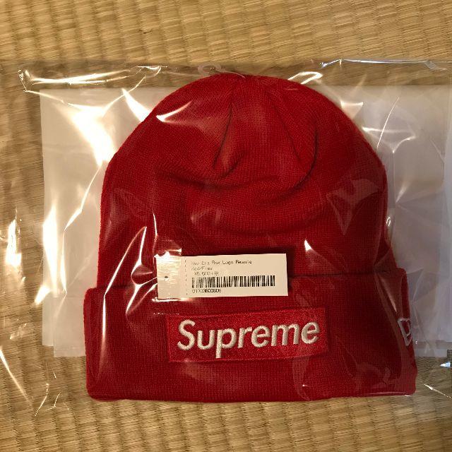 Supreme(シュプリーム)のSupreme New Era Box Logo Beanie ニット 赤レッド メンズの帽子(ニット帽/ビーニー)の商品写真