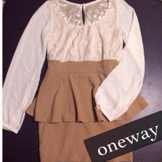 ワンウェイ(one*way)のonewayペプラムワンピース(ミニワンピース)