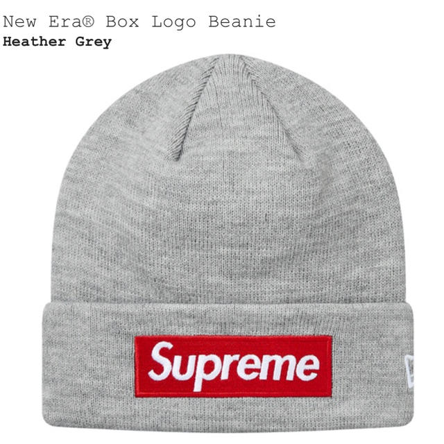 激安通販  Supreme - Supreme box logo beanie new era grey ニット帽/ビーニー