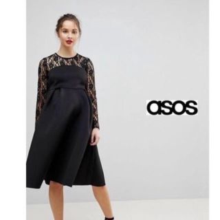 エイソス(asos)のasosマタニティドレス新品未使用★結婚式(ミディアムドレス)