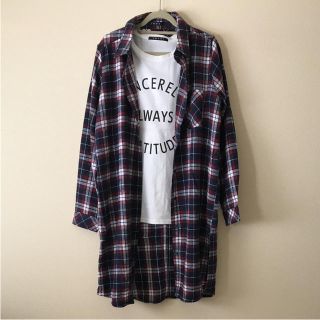 イング(INGNI)の新品 INGNI イング チェック ネル ロングシャツ+Tシャツ セット(シャツ/ブラウス(長袖/七分))