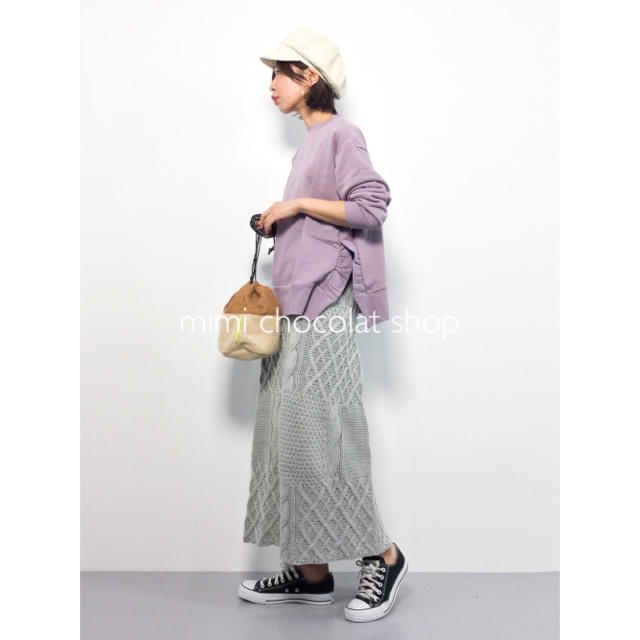 Kastane(カスタネ)のパネルケーブルロングスカート レディースのスカート(ロングスカート)の商品写真