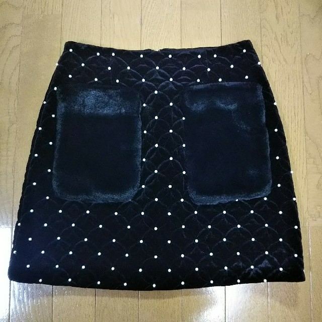 Lily Brown(リリーブラウン)のリリーブラウン☆キルティングファーポケットスカート レディースのスカート(ミニスカート)の商品写真
