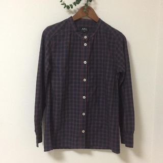 アーペーセー(A.P.C)のA.P.C. チェックスタンドカラーシャツ M(シャツ/ブラウス(長袖/七分))