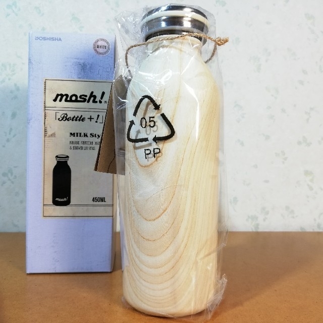 ドウシシャ(ドウシシャ)のmosh! ボトル 450ml／木目調 ホワイト インテリア/住まい/日用品のキッチン/食器(タンブラー)の商品写真