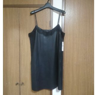 ザラ(ZARA)のZARA レザー  ワンピース ☆ 新品未使用 ☆ タグ付き(ひざ丈ワンピース)