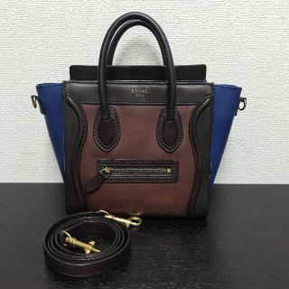 セリーヌ(celine)のセリーヌ　ラゲージ　美品☆　ナノショッパー　トリコロール　2way 　(ハンドバッグ)