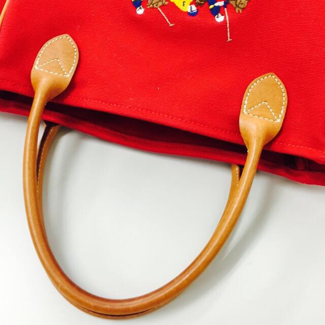 Ralph Lauren(ラルフローレン)のラルフローレン赤トートバッグ美品 レディースのバッグ(トートバッグ)の商品写真