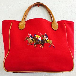 ラルフローレン(Ralph Lauren)のラルフローレン赤トートバッグ美品(トートバッグ)